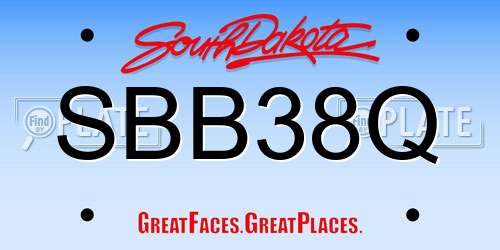 SBB38Q South Dakota License Plate