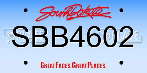 SBB4602 South Dakota License Plate