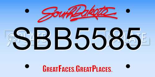 SBB5585 South Dakota License Plate