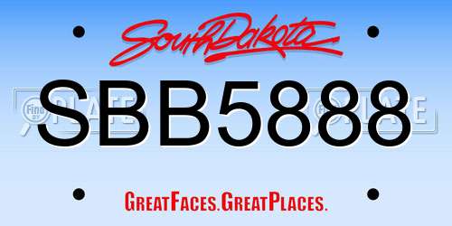 SBB5888 South Dakota License Plate