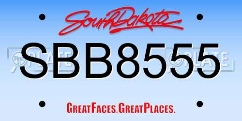 SBB8555 South Dakota License Plate