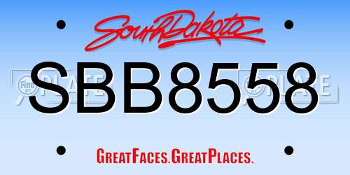 SBB8558 South Dakota License Plate