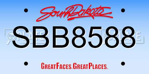 SBB8588 South Dakota License Plate