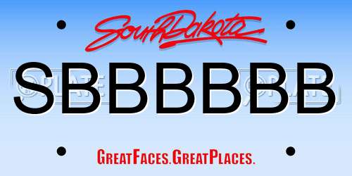 SBBBBBB South Dakota License Plate