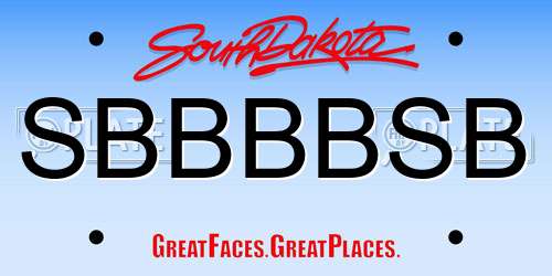SBBBBSB South Dakota License Plate