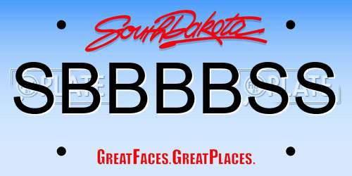 SBBBBSS South Dakota License Plate