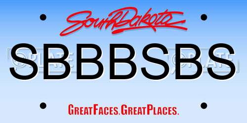SBBBSBS South Dakota License Plate