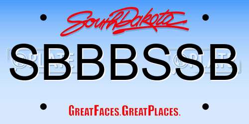 SBBBSSB South Dakota License Plate