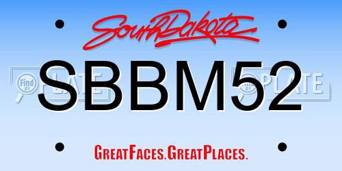 SBBM52 South Dakota License Plate