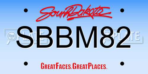SBBM82 South Dakota License Plate