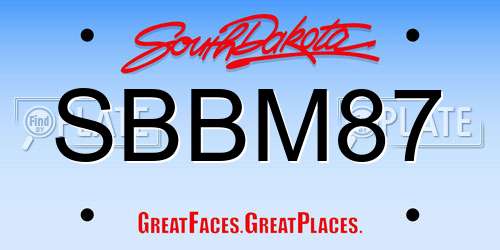 SBBM87 South Dakota License Plate
