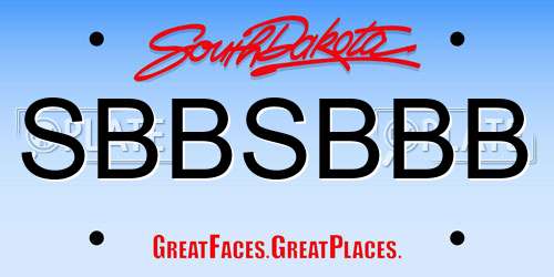SBBSBBB South Dakota License Plate