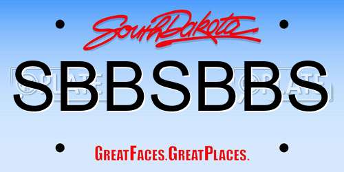 SBBSBBS South Dakota License Plate