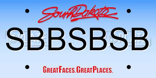 SBBSBSB South Dakota License Plate