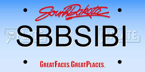 SBBSIBI South Dakota License Plate