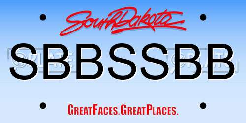 SBBSSBB South Dakota License Plate