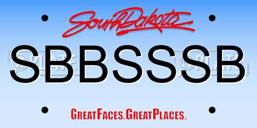 SBBSSSB South Dakota License Plate