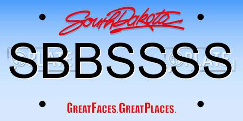 SBBSSSS South Dakota License Plate
