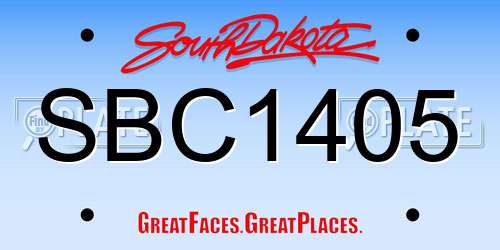 SBC1405 South Dakota License Plate