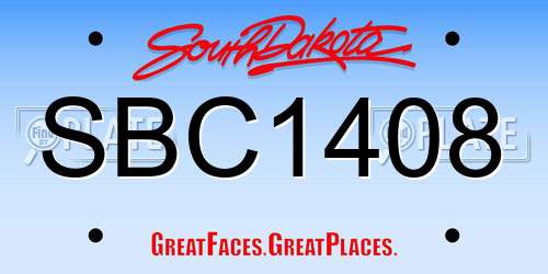SBC1408 South Dakota License Plate