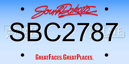 SBC2787 South Dakota License Plate