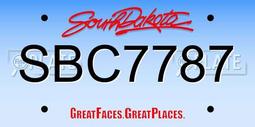 SBC7787 South Dakota License Plate