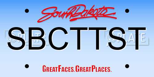 SBCTTST South Dakota License Plate