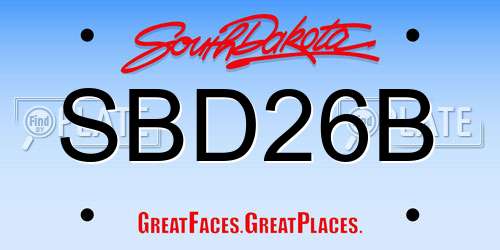 SBD26B South Dakota License Plate