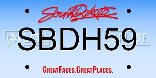 SBDH59 South Dakota License Plate
