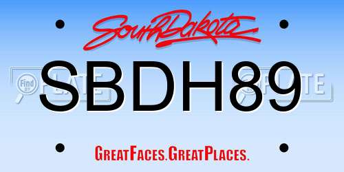 SBDH89 South Dakota License Plate