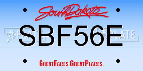 SBF56E South Dakota License Plate