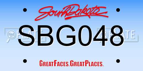 SBG048 South Dakota License Plate
