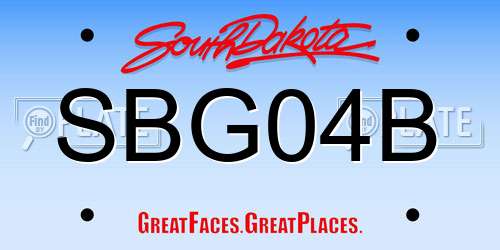 SBG04B South Dakota License Plate