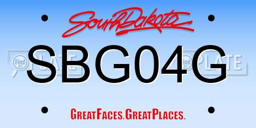 SBG04G South Dakota License Plate