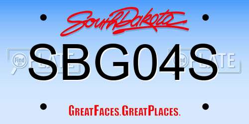 SBG04S South Dakota License Plate