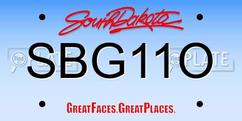 SBG11O South Dakota License Plate