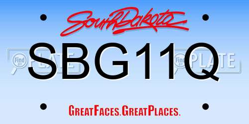 SBG11Q South Dakota License Plate