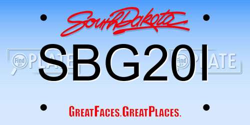 SBG20I South Dakota License Plate