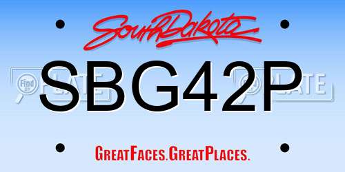SBG42P South Dakota License Plate