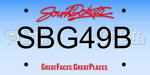 SBG49B South Dakota License Plate