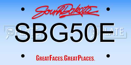 SBG50E South Dakota License Plate