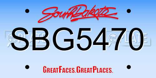 SBG5470 South Dakota License Plate