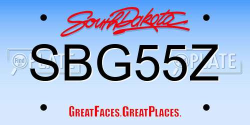 SBG55Z South Dakota License Plate