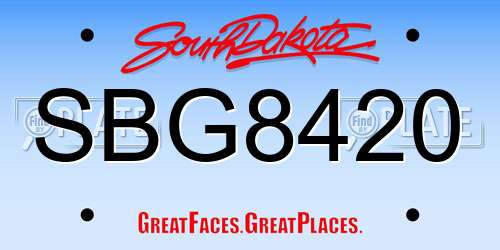 SBG8420 South Dakota License Plate