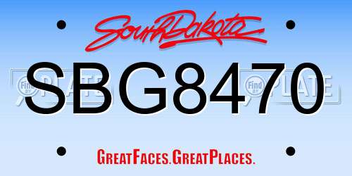 SBG8470 South Dakota License Plate