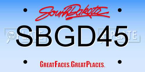 SBGD45 South Dakota License Plate
