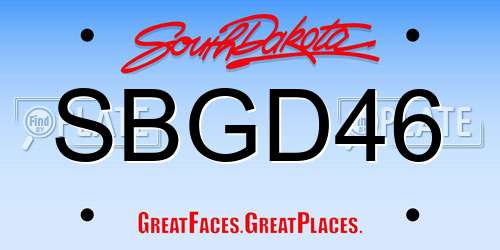 SBGD46 South Dakota License Plate