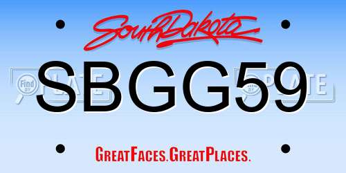 SBGG59 South Dakota License Plate