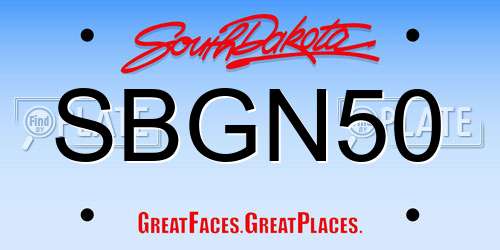 SBGN50 South Dakota License Plate