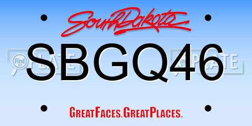 SBGQ46 South Dakota License Plate